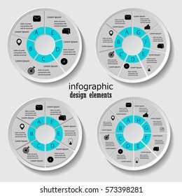 Collection of 4 color template/graphic or website layout. Vector Background. For your idea and presentation.