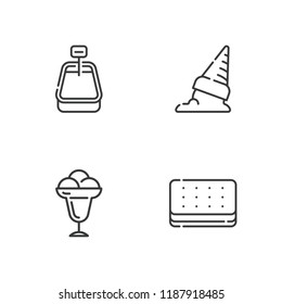 Collection of 4 cone outline icons
