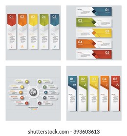 Collection of 4 design colorful presentation template. Vector Background. For your idea and presentation.