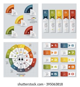 Collection of 4 design colorful presentation template. Vector Background. For your idea and presentation.