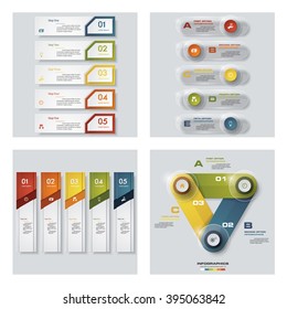 Collection of 4 design colorful presentation template. Vector Background. For your idea and presentation.