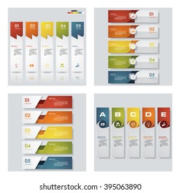 Collection of 4 design colorful presentation template. Vector Background. For your idea and presentation.