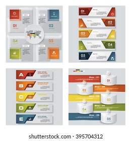 Collection of 4 design colorful presentation templates. Vector Background. For your idea and presentation.