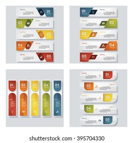 Collection of 4 design colorful presentation templates. Vector Background. For your idea and presentation.