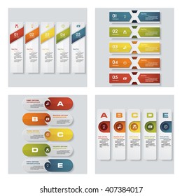 Collection of 4 design colorful presentation template. Vector Background. For your idea and presentation.