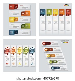 Collection of 4 design colorful presentation templates. Vector Background. For your idea and presentation.