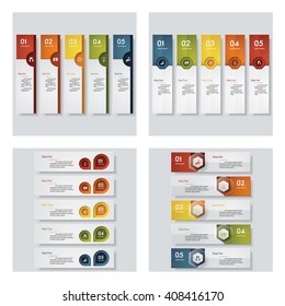Collection of 4 design colorful presentation templates. Vector Background. For your idea and presentation.