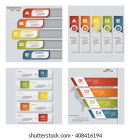 Collection of 4 design colorful presentation templates. Vector Background. For your idea and presentation.
