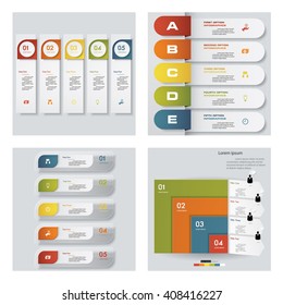 Collection of 4 design colorful presentation templates. Vector Background. For your idea and presentation.