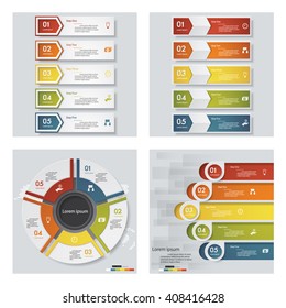 Collection of 4 design colorful presentation templates. Vector Background. For your idea and presentation.