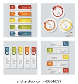 Collection of 4 design colorful presentation templates. Vector Background. For your idea and presentation.