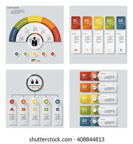 Collection of 4 design colorful presentation templates. Vector Background. For your idea and presentation.