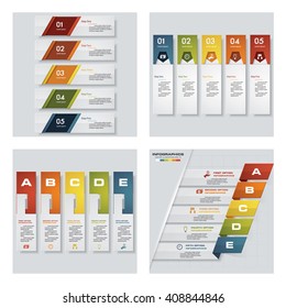 Collection of 4 design colorful presentation templates. Vector Background. For your idea and presentation.