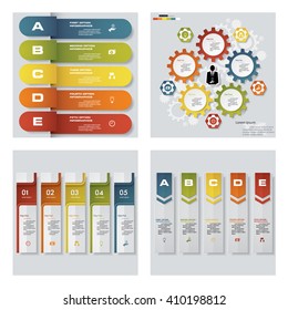 Collection of 4 design colorful presentation templates. Vector Background. For your idea and presentation.