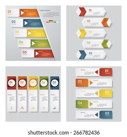 Collection of 4 design template/graphic or website layout. Vector Background. For your idea and presentation.