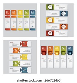 Collection of 4 design template/graphic or website layout. Vector Background. For your idea and presentation.