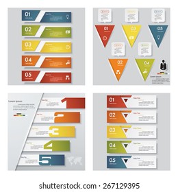 Collection of 4 design template/graphic or website layout. Vector Background. For your idea and presentation.