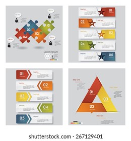 Collection of 4 design template/graphic or website layout. Vector Background. For your idea and presentation.