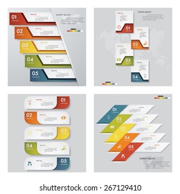 Collection of 4 design template/graphic or website layout. Vector Background. For your idea and presentation.