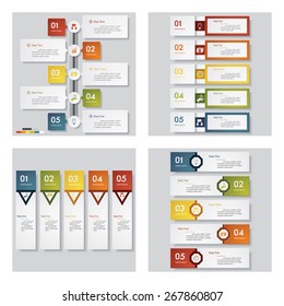 Collection of 4 design template/graphic or website layout. Vector Background. For your idea and presentation.