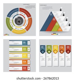 Collection of 4 design template/graphic or website layout. Vector Background. For your idea and presentation.