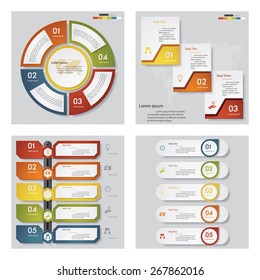 Collection of 4 design template/graphic or website layout. Vector Background. For your idea and presentation.
