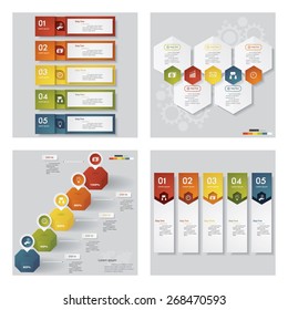 Collection of 4 design template/graphic or website layout. Vector Background. For your idea and presentation.