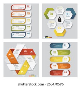 Collection of 4 design template/graphic or website layout. Vector Background. For your idea and presentation.