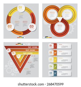 Collection of 4 design template/graphic or website layout. Vector Background. For your idea and presentation.