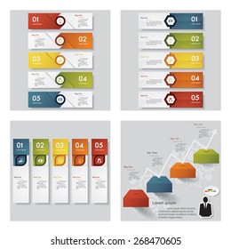 Collection of 4 design template/graphic or website layout. Vector Background. For your idea and presentation.