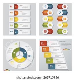Collection of 4 design template/graphic or website layout. Vector Background. For your idea and presentation.