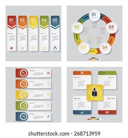 Collection of 4 design template/graphic or website layout. Vector Background. For your idea and presentation.