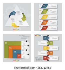 Collection of 4 design template/graphic or website layout. Vector Background. For your idea and presentation.