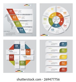 Collection of 4 design template/graphic or website layout. Vector Background. For your idea and presentation.