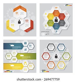 Collection of 4 design template/graphic or website layout. Vector Background. For your idea and presentation.