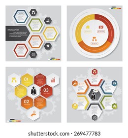 Collection of 4 design template/graphic or website layout. Vector Background. For your idea and presentation.