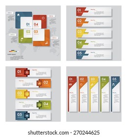 Collection of 4 design template/graphic or website layout. Vector Background. For your idea and presentation.
