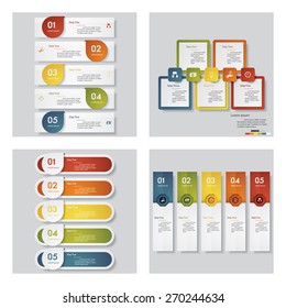 Collection of 4 design template/graphic or website layout. Vector Background. For your idea and presentation.