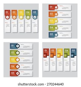 Collection of 4 design template/graphic or website layout. Vector Background. For your idea and presentation.