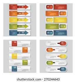 Colección de 4 plantillas de diseño/gráfico o diseño de sitio web. Fondo vectorial. Para tu idea y presentación.