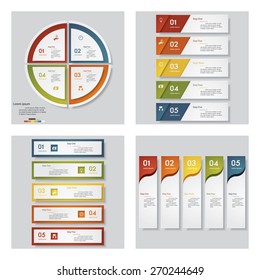 Collection of 4 design template/graphic or website layout. Vector Background. For your idea and presentation.
