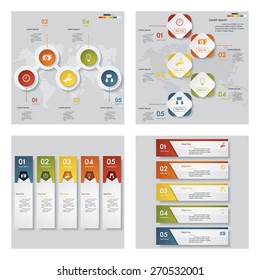 Collection of 4 design template/graphic or website layout. Vector Background. For your idea and presentation.