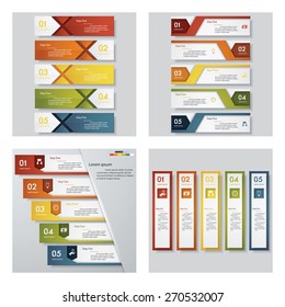 Collection of 4 design template/graphic or website layout. Vector Background. For your idea and presentation.