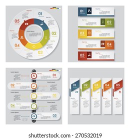 Collection of 4 design template/graphic or website layout. Vector Background. For your idea and presentation.