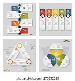 Collection of 4 design template/graphic or website layout. Vector Background. For your idea and presentation.