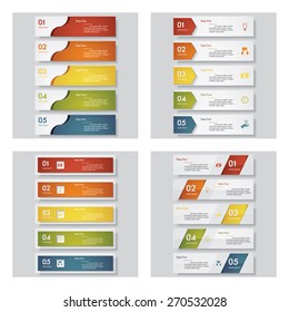 Collection of 4 design template/graphic or website layout. Vector Background. For your idea and presentation.