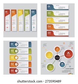 Collection of 4 design template/graphic or website layout. Vector Background. For your idea and presentation.