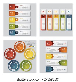Collection of 4 design template/graphic or website layout. Vector Background. For your idea and presentation.