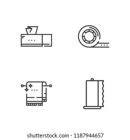 Collection of 4 dispenser outline icons include icons such as towel, tissue box