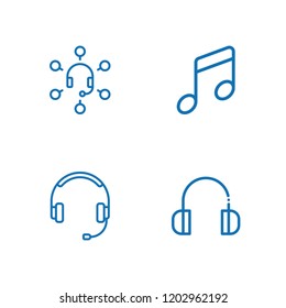Collection of 4 dj outline icons include icons such as headphones